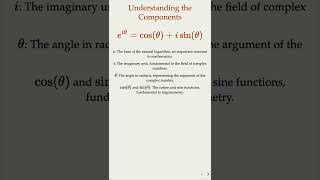 Math on Shorts the Beauty of Eulers Formula EulersFormula ComplexNumbers [upl. by Salhcin]