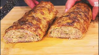 Вкусный РУЛЕТ ИЗ ЛАВАША на скорую руку ЛАВАШ С ФАРШЕМ и сыром в духовке [upl. by Renrew]