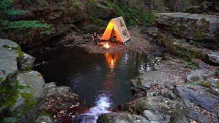 3 Days SOLO CAMPING  BUSHCRAFT Tent Shelter  FISH COOKİNG [upl. by Arutak]