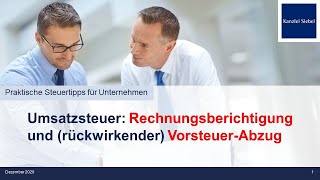 Rechnungsberichtigung in der Umsatzsteuer [upl. by Chenay]