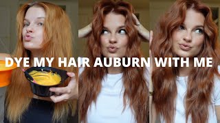 DYED MY HAIR AUBURN 🎃🍂🧡 how I transitioned my copper hair to auburn formula  all the details [upl. by Urbain520]