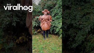 Paper Mache Cicada Shell Costume  ViralHog [upl. by Josie]