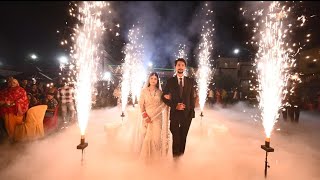 Beautiful Couple Entry 😍  Wedding Entry Theme satrangasong coupleentry coldpyro dryice [upl. by Ma622]