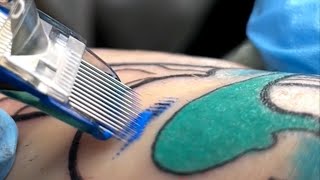 tattooing in slow motion：How do tattoo needle work？ [upl. by Lusty832]