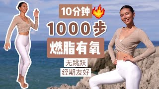 10分钟踏步燃脂有氧1000步｜无跳跃，经期友好，简单易跟【周六野Zoey】 [upl. by Julie]