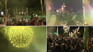 Libertadores Cup Celebrations fireworks as Palmeiras return to Brazil  AFP [upl. by Fai]