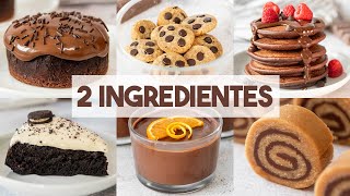 10 Postres SIN HORNO con 2 Ingredientes 🍪🍫  Fáciles y Rápidos [upl. by Schurman]