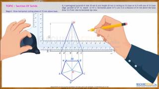 Section of solids Pentagonal Pyramid digital version [upl. by Nivat500]