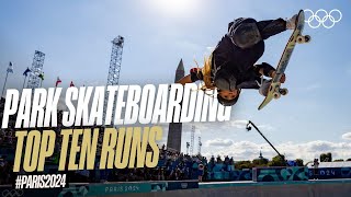 Top 10 HIGHEST Scoring Runs from Paris2024  Womens Park Skateboarding [upl. by Elita866]