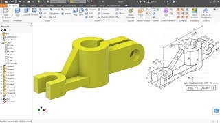 Autodesk inventor Tutorial for beginners Exercise 2 [upl. by Eisej]