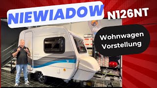 Niewiadow N126NT leichter gfk Wohnwagen mit Toilette nur 850kg ab 1365000€ auch für EAutos [upl. by Oecile]