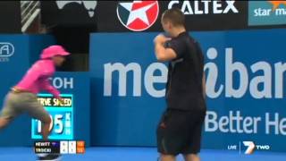 Lleyton Hewitt v Viktor Troicki  Mens Singles Rd 1 Sydney International 2012 [upl. by Maisey]