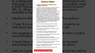 What are the various workflow action available in Salesforce salesforcefighters [upl. by Babby]