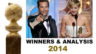 Golden Globes 2014 Winners  Jennifer Lawrence Matthew McConaughey [upl. by Haymo]