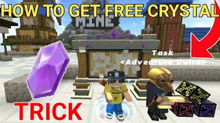 Blockman go Skyblock  How to Get Free Crystal TRICK Task Adventure Guild [upl. by Ahsila575]