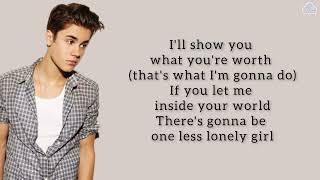 JUSTIN BIEBER  One Less Lonely Girl Lyrics [upl. by Lak412]