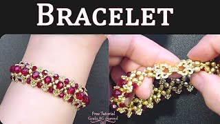 Beads Bracelet Fire Polished Beaded Bracelet DIY Beading Tutorial [upl. by Danya119]