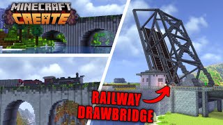 Upgrading My Railway With DRAWBRIDGES In Minecraft Create Mod [upl. by Eirbua]