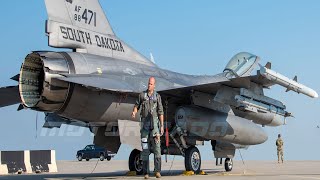 F16C Fighting Falcon Fighter Jet Take Off US Air Force [upl. by Brana664]