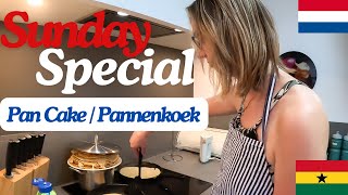 Cooking Traditional Dutch Food  Pan Cake Pannenkoek  One Of The Childrens Favourite Dutch Food [upl. by Irim]