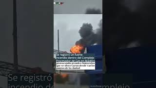 Esta mañana se registró un incendio en el Complejo Procesador de Gas de la Refinería Madero [upl. by Ellehcrad511]