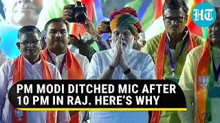 PM Modi leads by example again Shuns mic to abide by 10 PM loudspeaker rule in Raj  Watch [upl. by Ecad]