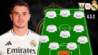 LEGANES VS REAL MADRID 🔥 REAL MADRID PREDICTED LINEUP 🔥 LA LIGA MATCH 13 [upl. by Ilaw]