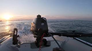 Mercury 6hp 4 stroke max speed 185 mph in ocean West Marine 310 Rib [upl. by Carny]