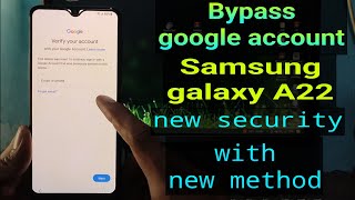 Samsung A22 Google accountbypass  Frp Bypass Samsung A22 samsunga22frp [upl. by Froh854]