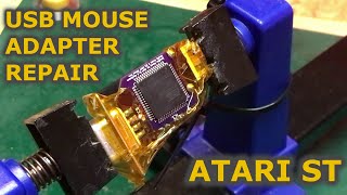 Smallymouse2 Atari ST USB mouse adapter repair with QFP soldering amp desoldering [upl. by Daveda]