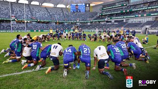 Fijian Drua amp Moana Pasifika come together to sing post match [upl. by Renaldo472]