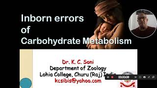 INBORN ERRORS OF CARBOHYDRATE METABOLISM [upl. by Wilkison427]