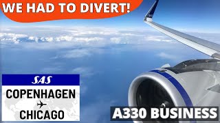 SCANDINAVIAN AIRLINES A330 Business Class 🇩🇰⇢🇺🇸【4K Copenhagen to Chicago】Diverted to [upl. by Ahseikan]