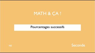 Pourcentages successifs [upl. by Ecirahc]