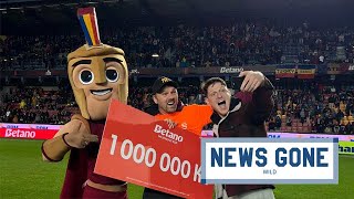 Sparta Prague Fan Wins €40000 with Incredible Midfield Goal Challenge [upl. by Enilauqcaj927]