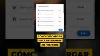 Instala ASÍ el Pack de Idiomas en Premiere Pro languagepack premierepro speechtotext [upl. by Enal]