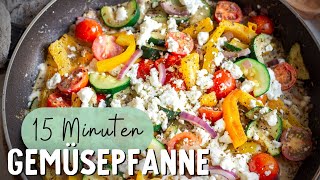 Mediterrane Gemüsepfanne mit Feta – schnelles Rezept [upl. by Zined]