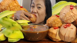 SOUR SANTOL WITH MANGO  SPICY PLARA SAUCEASMRMUKBANG [upl. by Rhines865]