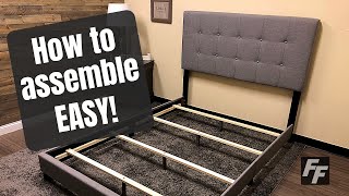 How to assemble a tufted bed frame [upl. by Thorvald799]