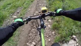 Ascending and descending with mountain bike in Ulricehamn SKI Center [upl. by Anidene]