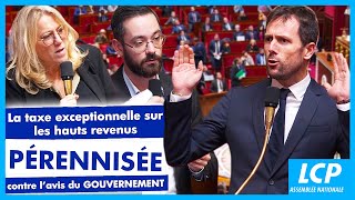 Taxe exceptionnelle sur les hauts revenus  le dispositif pérennisé contre lavis du gouvernement [upl. by Allemac]