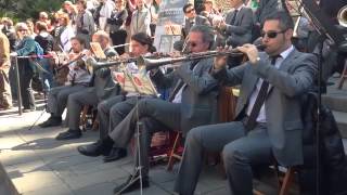 Cobla interpreta sardanas en la Plaza de la Catedral de Barcelona [upl. by Aerdnwahs]