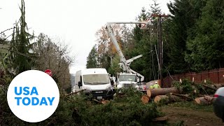 Bomb cyclone cleanup in Pacific Northwest underway ahead of next storm  USA TODAY [upl. by Imaon]