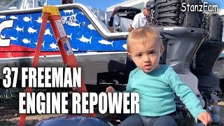 37 Freeman Boatworks Engine RePower [upl. by Ahtaela966]