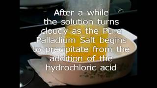 Palladium Refining Dissolving Impure DMG Extracted Pd Salt i [upl. by Franklin]