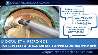 Intervento di Cataratta Cosa Succede Prima Durante e Dopo L’Oculista Risponde [upl. by Hultin]