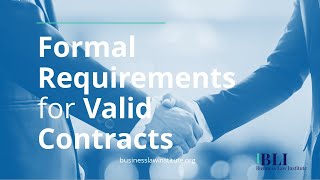 Formal Requirements for Valid Contracts • Statute of Frauds • Parol Evidence Rule [upl. by Areivax961]