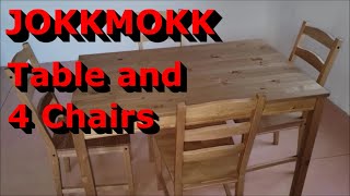 JOKKMOKK Table and 4 chairs with Antique Stain  Assemble amp Review [upl. by Alemap625]