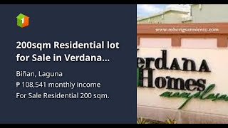 200sqm Residential lot for Sale in Verdana Homes Mamplasan Binan Laguna [upl. by Regine]