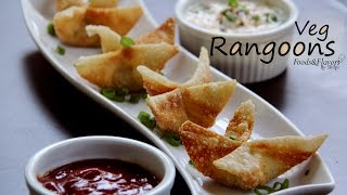 Veg Rangoon  cream cheese wontons  Quick and Easy Indian Snacks and Appetizers [upl. by Llacam]